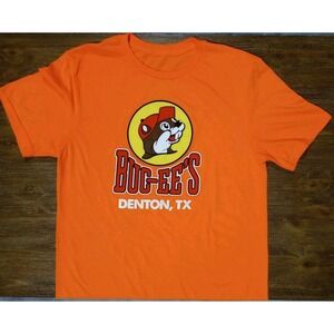 Orange Buc-ee's Logo Denton, TX‎ Short Sleeve T Shirt. Men's Medium